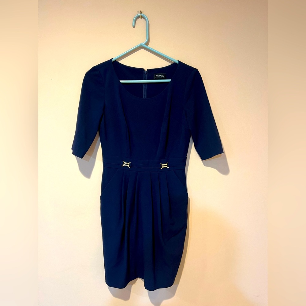 Tahari Navy Dress